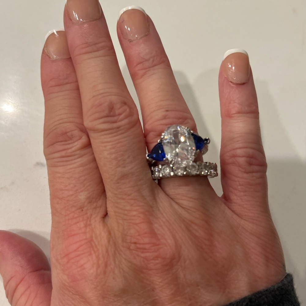 3 stone art deco engagement ring